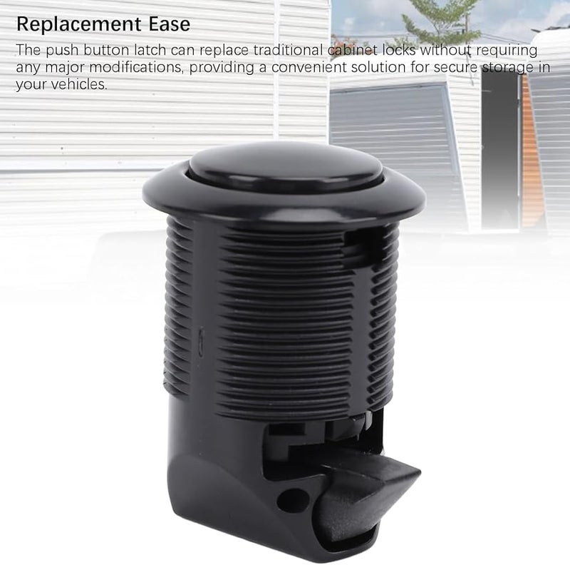 Black Keyless Push Button Cabinet Lock with One Touch Release for RV Motorhome - Image 5